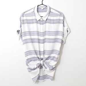 beachlunchlounge White and Purple Striped Tank Top